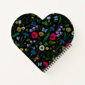 Wilde bloemen op zwart notitieboek (Achterkant)