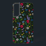 Wilde bloemen op zwart samsung galaxy hoesje<br><div class="desc">Met de hand geschilderd collectie van diverse wilde bloemen.</div>