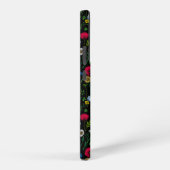 Wilde bloemen op zwart samsung galaxy hoesje (Rechterkant)