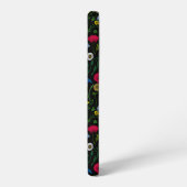 Wilde bloemen op zwart samsung galaxy hoesje (Linkerkant)