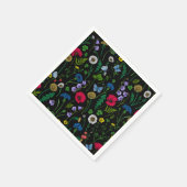 Wilde bloemen op zwart servet (Hoek)