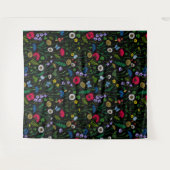 Wilde bloemen op zwart wandkleed (Voorkant (horizontaal))