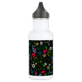 Wilde bloemen op zwart waterfles  (Links)