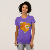 Wilde bloemen: Oranje witte gele BG T-shirt (Voorkant volledig)