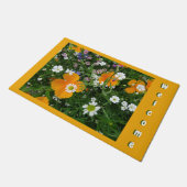 Wilde bloemen: Oranje witte koet. Welkom deurmat (Schuin)