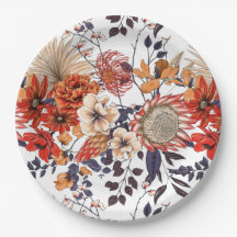 Wilde bloemen, paars oranje gouden bladeren