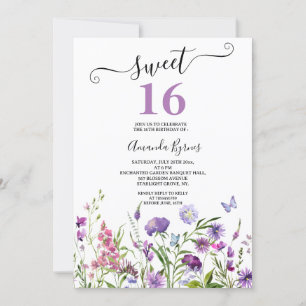 WILDE BLOEMEN PAARSE BLOEMEN WEIDE WATERVERF KAART