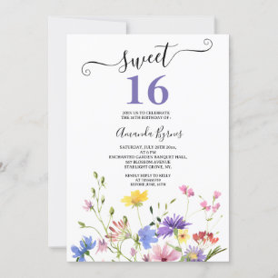 WILDE BLOEMEN PAARSE BLOEMEN WEIDE WATERVERF KAART