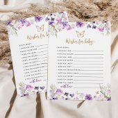 Wilde bloemen paarse goudvlinders wensen baby