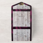 Wilde bloemen, Paarse lint en lichten All In One Uitnodiging (Buitenkant)