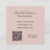 Wilde bloemen paarse stoffige aarde QR-code Vierkante Visitekaartje (Achterkant)