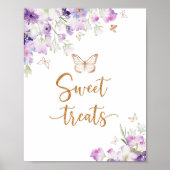 Wilde bloemen Paarse vlindervloeken behandelen Poster (Voorkant)