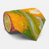 Wilde bloemen papaver en madijvis stropdas (Opgerold)