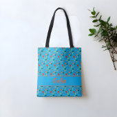 Wilde bloemen papaver Turquoise canvas tas
