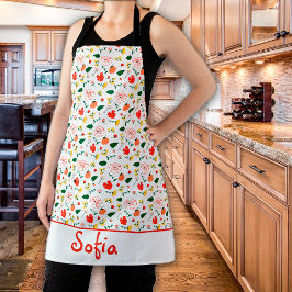 Wilde bloemen papaver wit schort