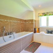 Wilde bloemen papaverbruin badmat