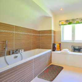 Wilde bloemen papaverbruin badmat