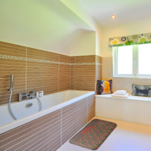 Wilde bloemen papaverbruin badmat