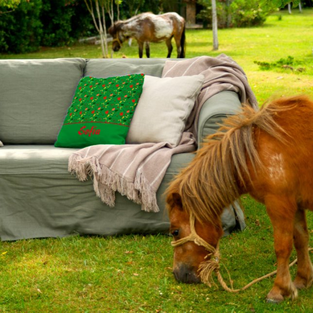 Wilde bloemen, papavergroenworp, kussen (Creator heeft geüpload)