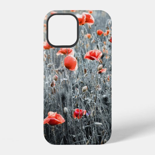 Wilde bloemen papavers iPhone hoesje (Achterkant)