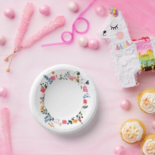 Wilde Bloemen Papieren Bord (Feest)