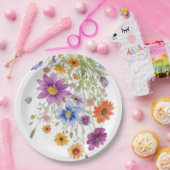 Wilde bloemen papieren bordje (Feest)