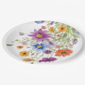 Wilde bloemen papieren bordje (Gekanteld)