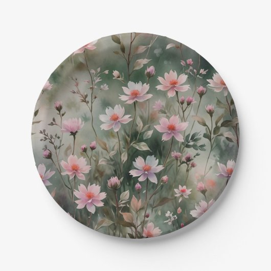 wilde bloemen papieren bordje (Voorkant)