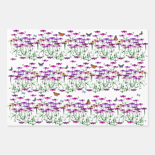 Wilde bloemen Papieren vellen verpakken (Voorkant 3)