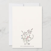 Wilde Bloemen Pastel Bruiloft Kaart (Achterkant)