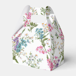 Wilde bloemen pastel lente bloemmotief favorietend bedankdoosjes