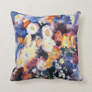 Wilde bloemen, pastelschilderwerk kussen