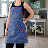 Wilde bloemen patroon blauw All-Over Print Apron Schort