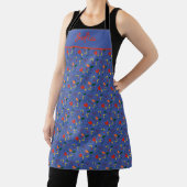 Wilde bloemen patroon blauw All-Over Print Apron Schort (Insitu)