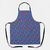 Wilde bloemen patroon blauw All-Over Print Apron Schort (Voorkant)