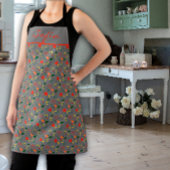 Wilde bloemen patroon grijs All-Over Print Schort