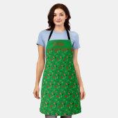 Wilde bloemen patroon groen All-Over Print Apron Schort (Gedragen)