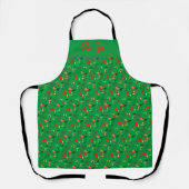 Wilde bloemen patroon groen All-Over Print Apron Schort (Voorkant)