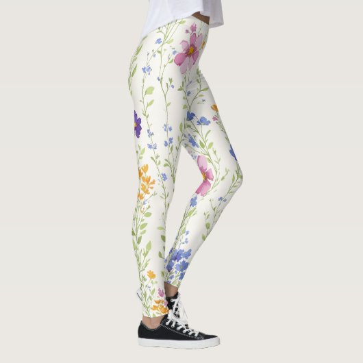 Wilde bloemen Patroon Leggings (Rechts)