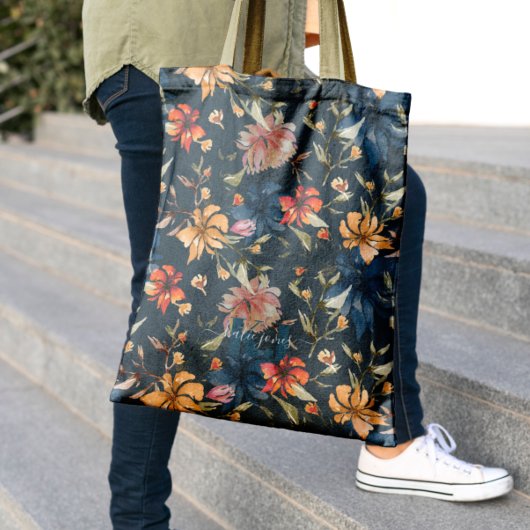 Wilde bloemen Patroon | Monogram Canvas tas
