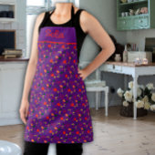 Wilde bloemen patroon paarse All-Over Print Apron Schort