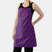 Wilde bloemen patroon paarse All-Over Print Apron Schort (Insitu)
