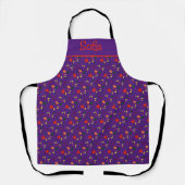 Wilde bloemen patroon paarse All-Over Print Apron Schort (Voorkant)