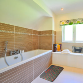 Wilde bloemen patroon papavergrijs badmat