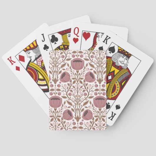 Wilde bloemen patroon pokerkaarten (Achterkant)