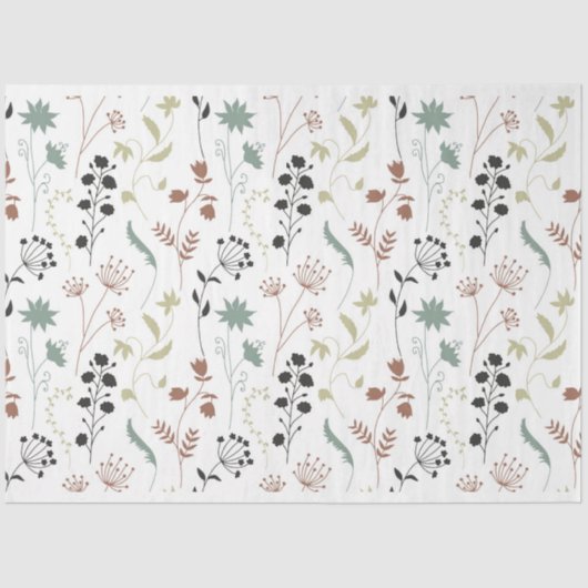 Wilde bloemen Patroon Tissuepapier (Voorkant)