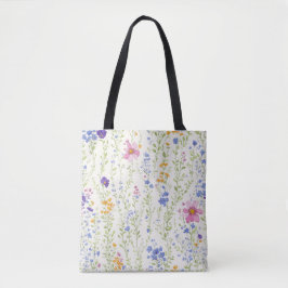 Wilde bloemen Patroon  Tote Bag