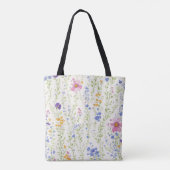 Wilde bloemen Patroon Tote Bag (Achterkant)