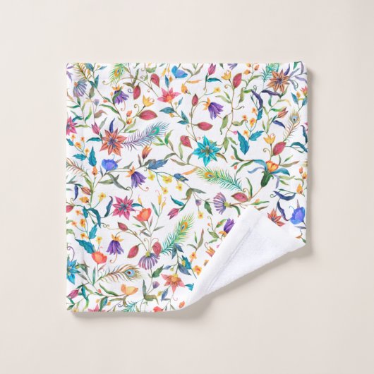 Wilde Bloemen Patroon Washandje (Wasdoekje)