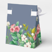 Wilde bloemen Periwinkle Dusty Blue Wedding Bedankdoosjes (Achterkant)